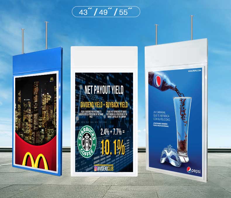 China Ultra Thin Double-Sided Android Hanging Digital Signage