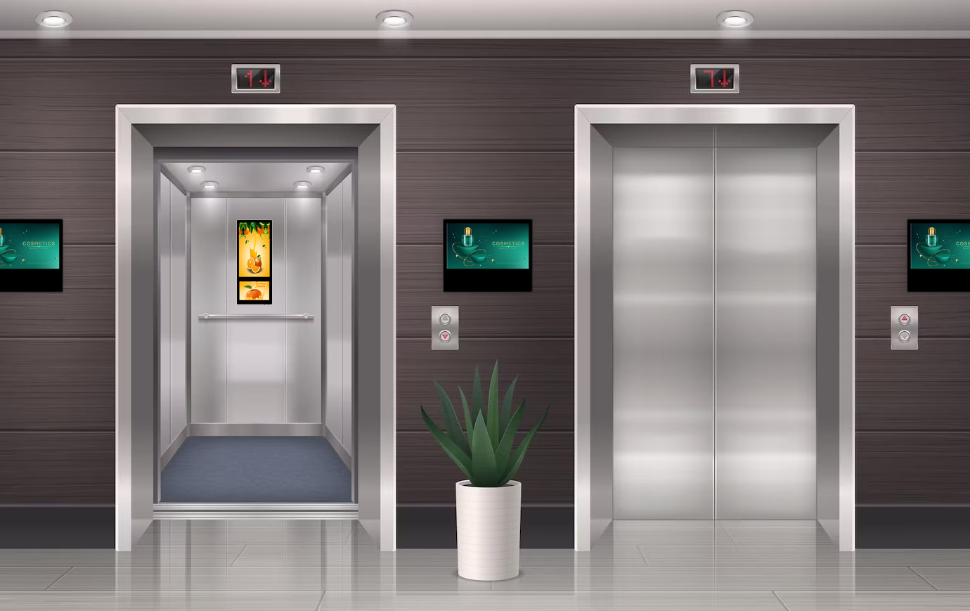 Elevator digital advertising LCD screen