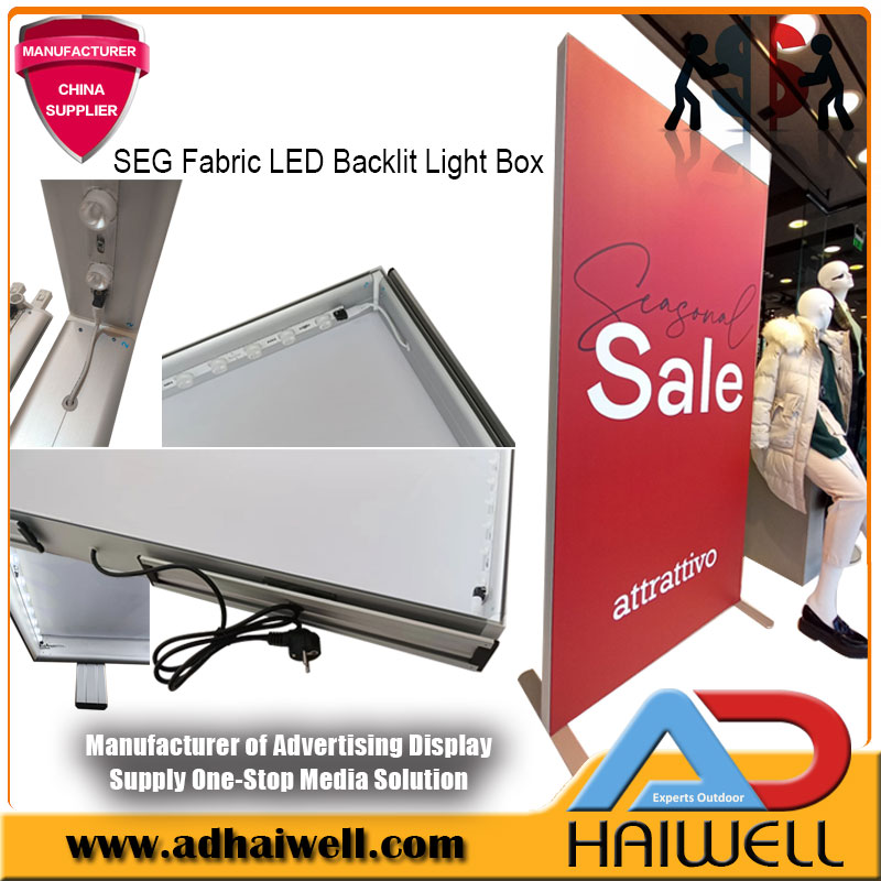 Flexible Stand Portable SEG Fabric LED Light Box Display