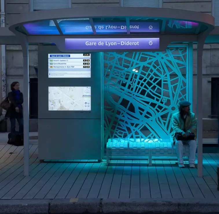 digital map bus shelter
