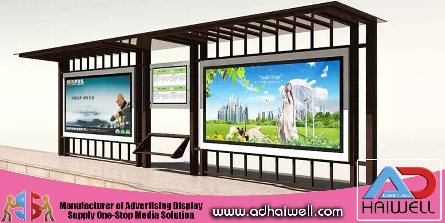 Bus Shelter With Advertising Light Box