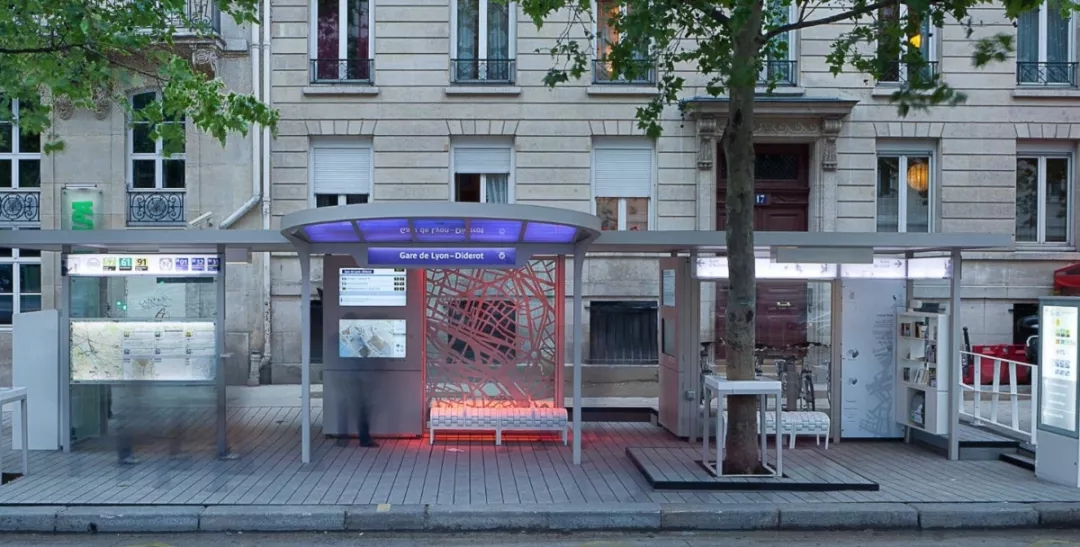 interactive outdoor bus stop