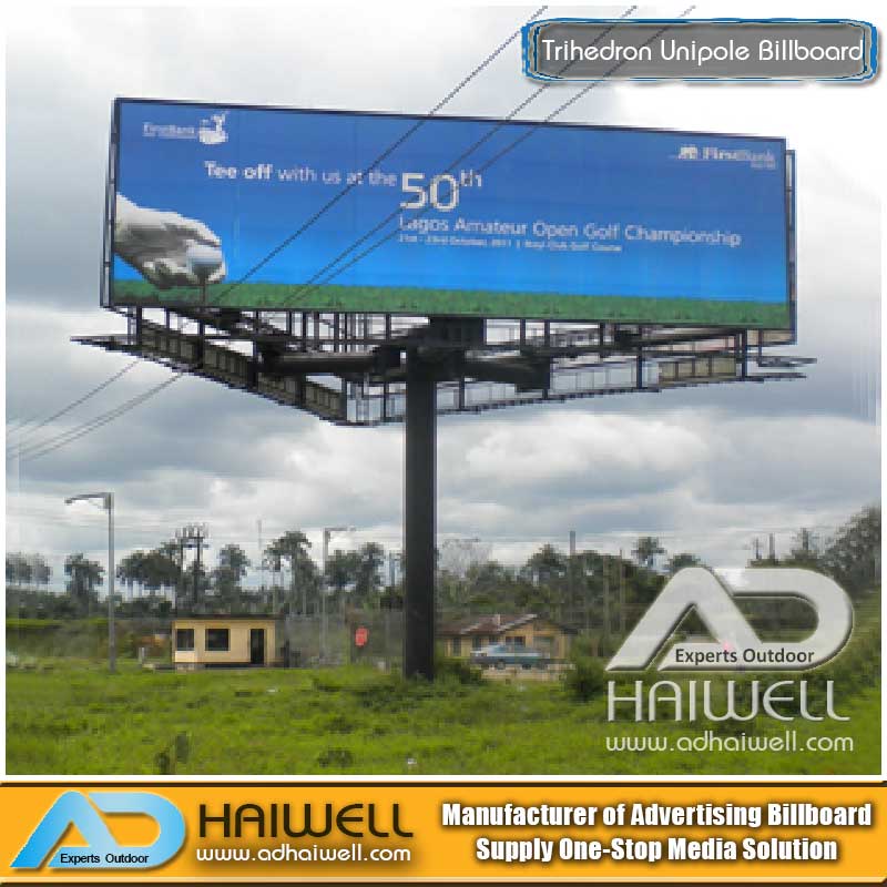 Hot-DIP Galvanized Three Sided Advertising Billboard Structure 