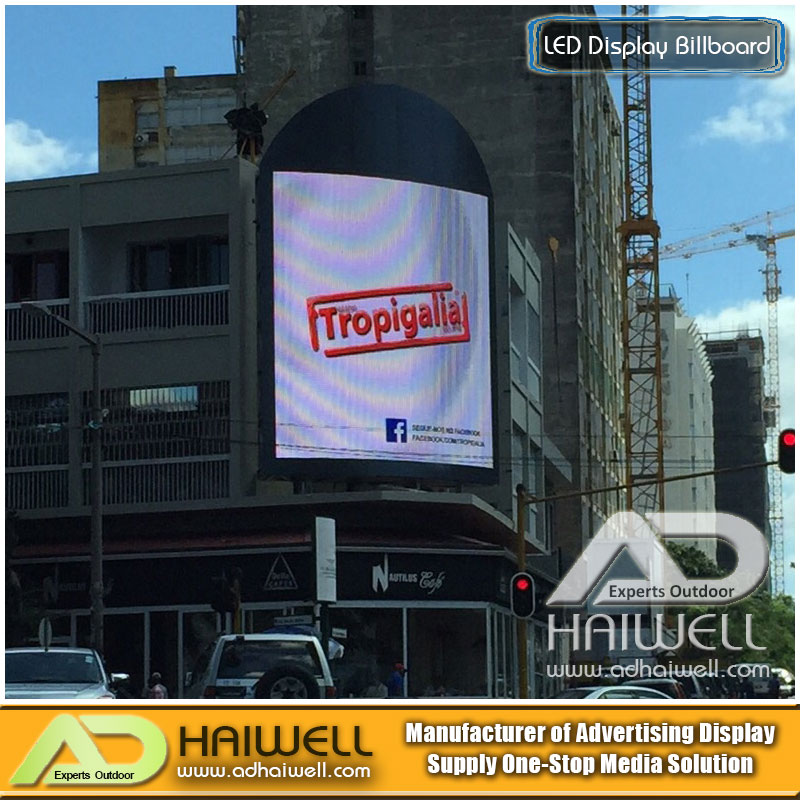 Roof Top Steel Structure Frame Curve Outdoor Led Screen Hoarding Advertising Signs
