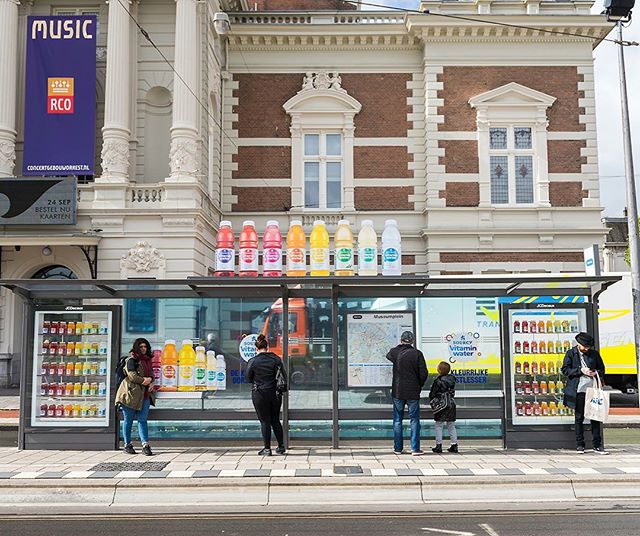 12. Sourcy Vitaminwater brings cheerful color to the Netherlands with JCDecaux trams and shelters!