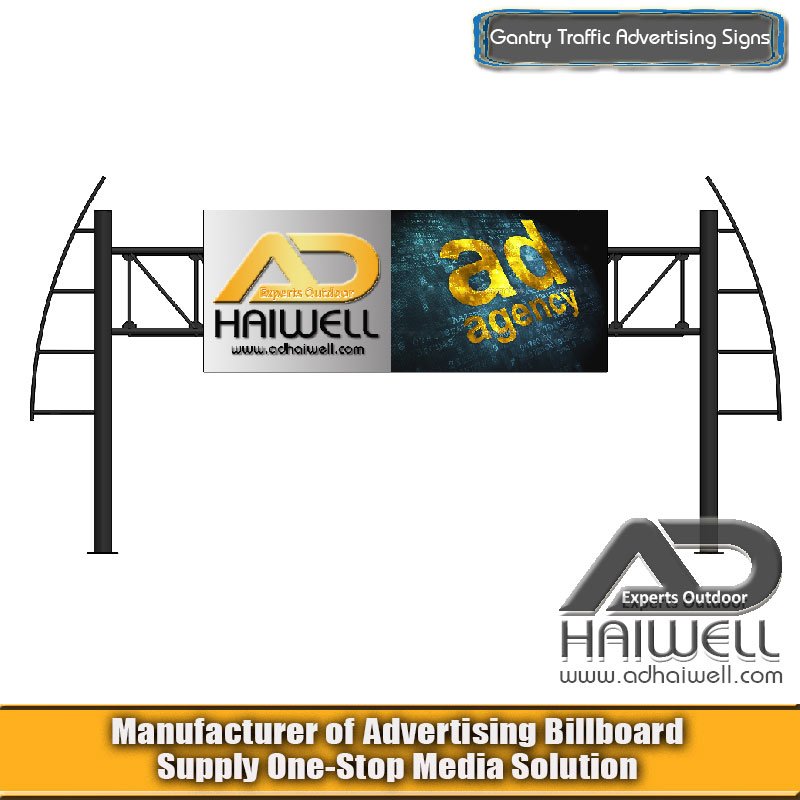 Spanning Road Gantry Steel Outdoor Advertising Billboard Sign Structure