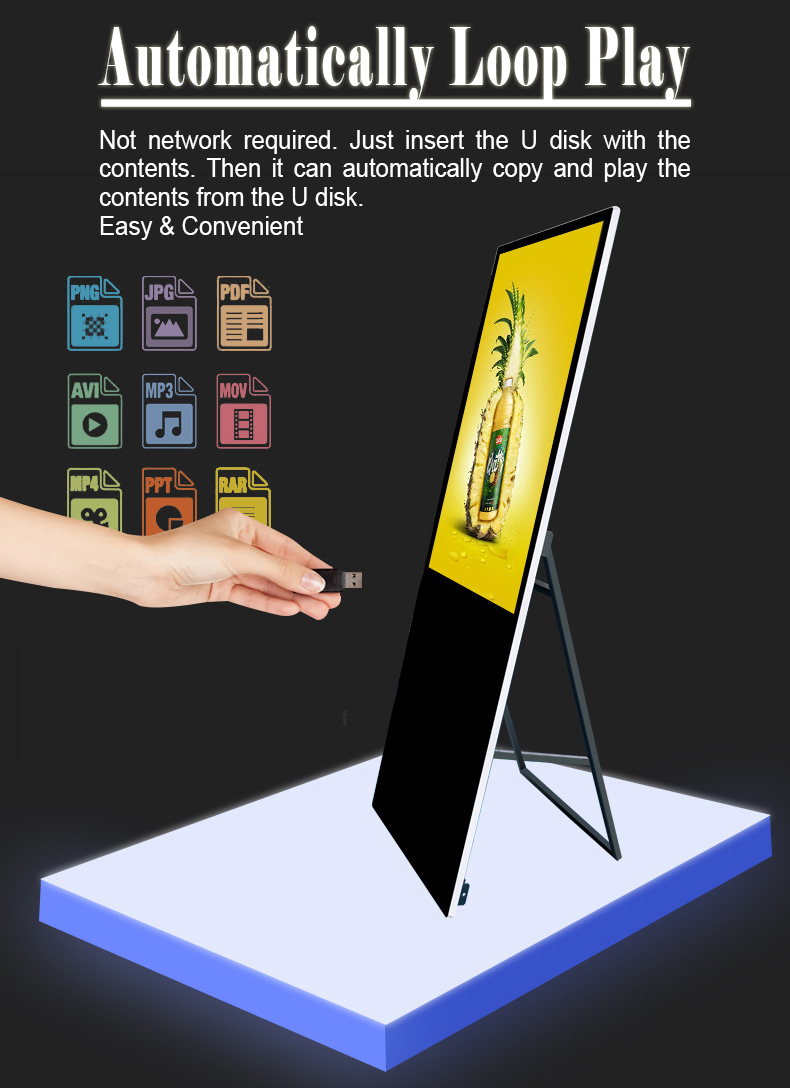 Ultrathin Portable Digital Poster LCD Display Ads Media (3)