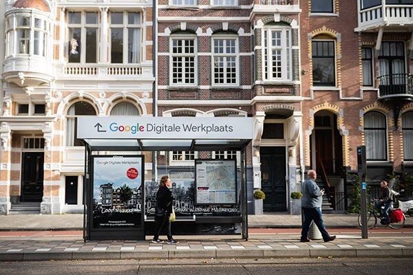 11. This tram shelter drives foot traffic to Google's pop-up Digital workshop in Amsterdam.