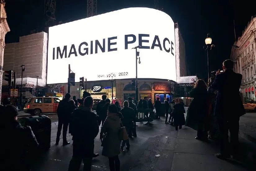 IMAGINE PEACE ootdoor advertisng poster