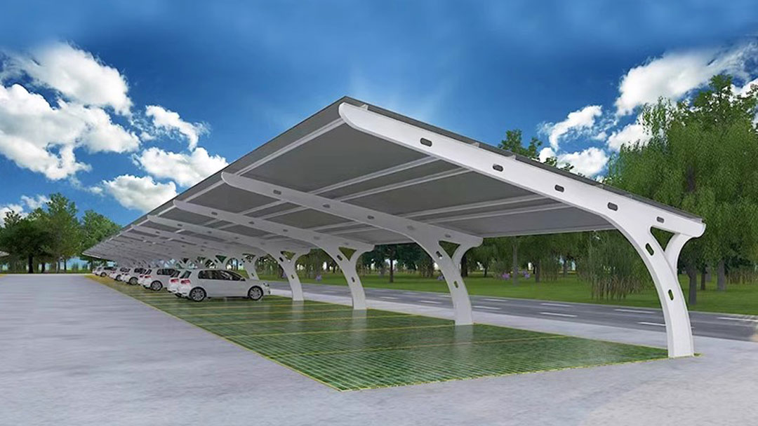 Single-Column UnidirectionalSolar carports & Canopy structure design