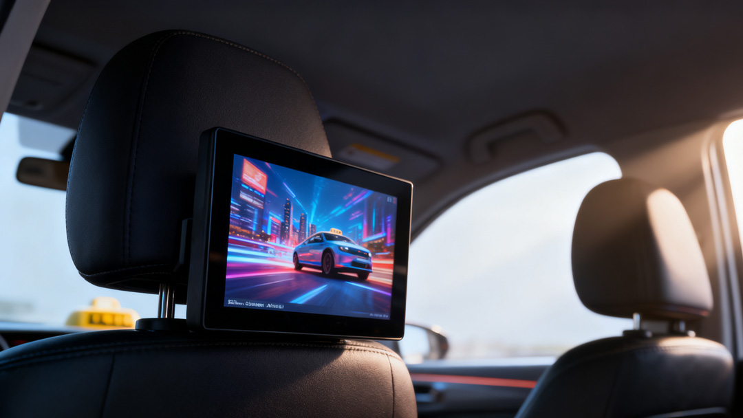 Remote Managed (CMS) LCD Ads for Taxis