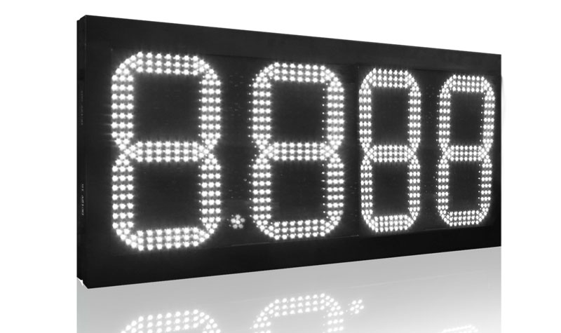 White color LED Gas Price Signs