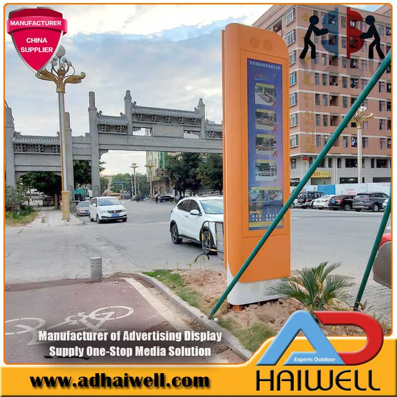 Outdoor Street Furniture LED Display Screen Digital Parking Pylon Signage