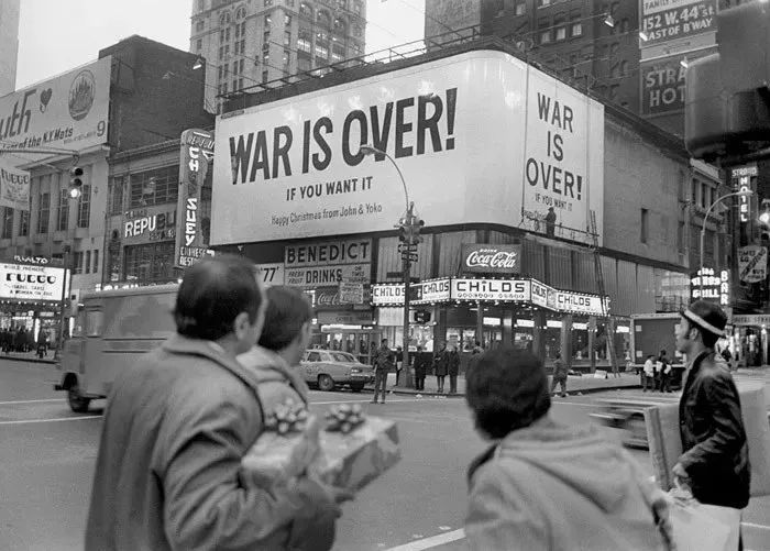 war is over outdoor billboard advertising