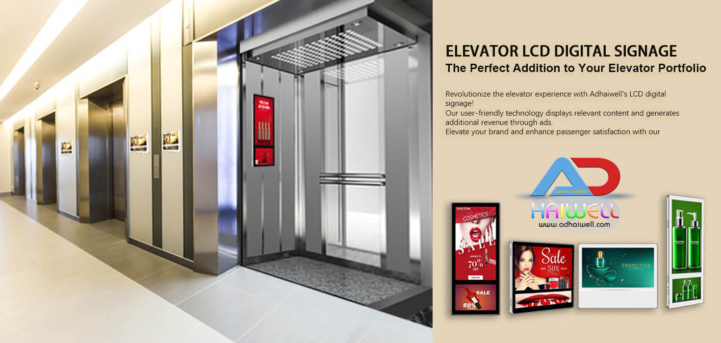 Elevator LCD digital signage for elevator cabin