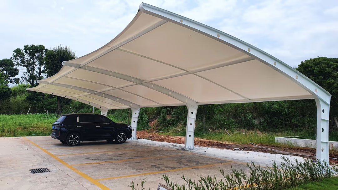 L-Shape Flat-Tilt Tensile Carports