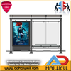 City Street Bus Stop Shelter with Mupi Side Advertising Light Box