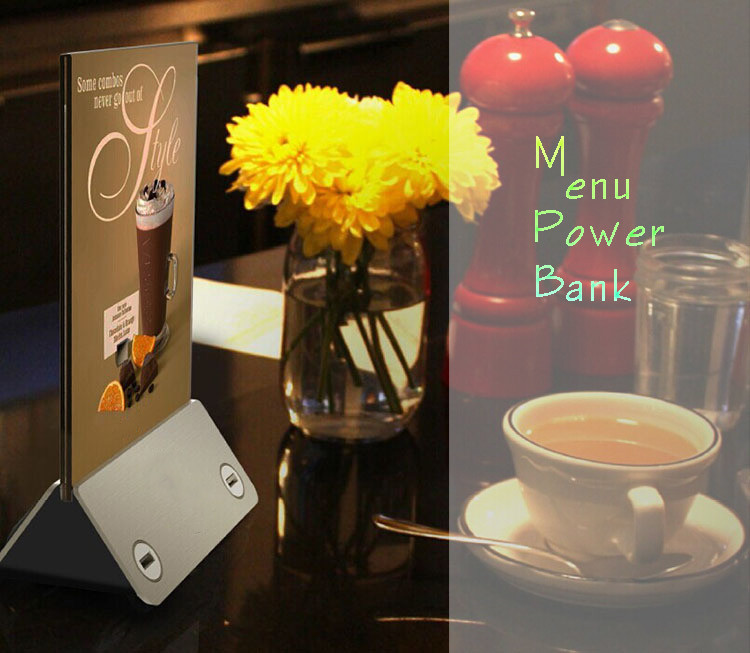 Portable Menu Holder Advertising Display Power Bank