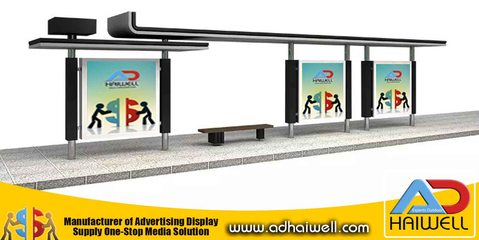 Bus Shelter with Bus Shelter With Advertisement