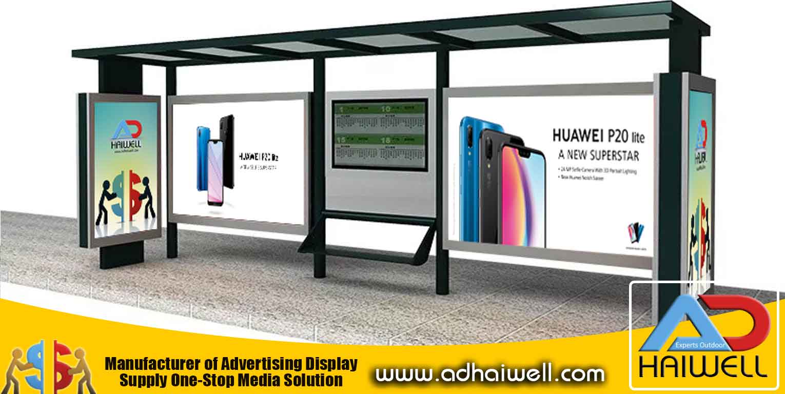 Bus Shelter With Advertising Box